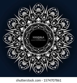 Luxury mandala vector background with silver arabesque style