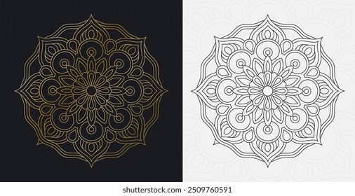 luxus mandala vektor design, golden mandala design, rund mandala vektor