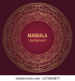 Vector de Mandala de lujo con fondo de estilo dorado
