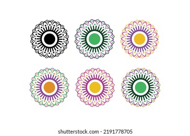 
Plantilla de diseño de iluminación de vectores de Mandala de lujo
