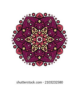 mandala de lujo en fondo blanco, ilustración vectorial.