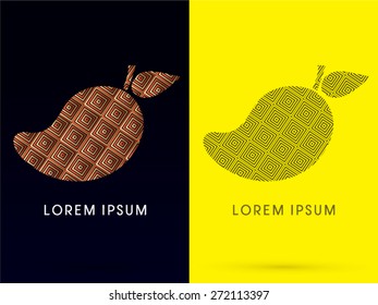 Luxury Mango, designed using gold, bronze and black squares, sign, logo, symbol, icon, graphic, vector.