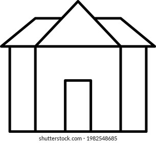 Luxury mansion thin line icon