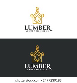 Luxury Mansions Real Estate Abstract Minimal and Luxurious Combination Mark Logo Design