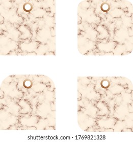 Luxury marble geometric frame collection. Design for price tag, label, logo, book cover and poster.  Mockup blank labels, template shopping gift. Vector stock illustration. 