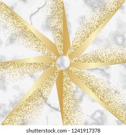 Luxury marble with gold star and glitter seamless pattern. Repeat marbling surface, modern luxurious background, wallpaper, textile print and tile.
