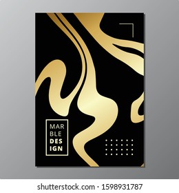 Luxury Marble Liquid Background Vector, Black Gold, Modern Texture