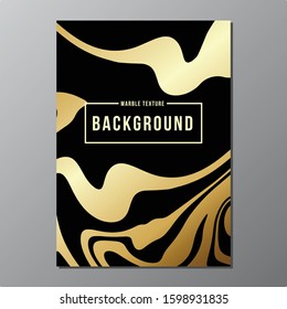 Luxury Marble Liquid Background Vector, Black Gold, Modern Texture
