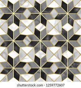 Luxury Marble Mosaic Star Tile Seamless Pattern