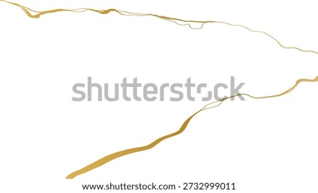 luxury marble texture pattern of Golden kintsugi crack. Vector horizontal backdrop poster background with intertwine graceful veins. gold broken seams