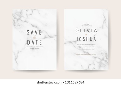 Luxury Marble Wedding Invitation Cards Design for spring and summer themes vector