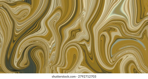 Luxury marble-inspired abstract featuring flowing golden ochre, cream, and muted sage tones with elegant fluid movement.