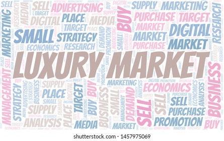Luxury Market word cloud. Vector made with text only