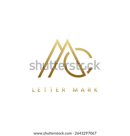 Luxury MC Monogram Logo Design – Golden Gradient Lettermark, Modern Elegant Initials Symbol, Premium Branding Icon.