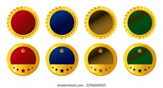 Juego de medallas de lujo Material vector