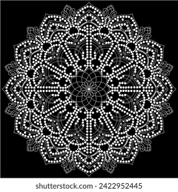 Luxury Mehndi Henna Drawing Circular Mandala pattern for tattoo, decoration premium product poster or painting. Decorative ornament in ethnic oriental style. Outline doodle hand draw illustration