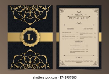 Luxury Menu Layout with Ornamental Elements.