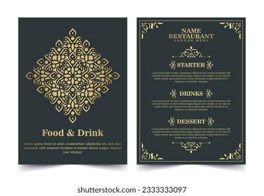 Luxury Menu Layout with Ornamental Elements.