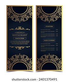 Luxury Menu Layout with Ornamental Elements