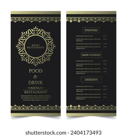 Luxury Menu Layout with Ornamental Elements