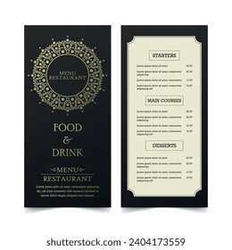 Luxury Menu Layout with Ornamental Elements