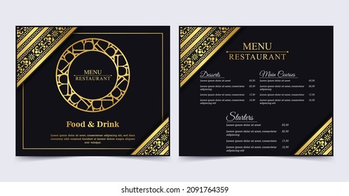 Luxury Menu restaurant with ornamental Elements.