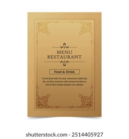 Luxury Menu restaurant with ornamental Elements.