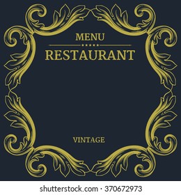 Luxury menu template flourishes calligraphic elegant ornament lines. Business sign, monogram identity for Restaurant, Boutique, Cafe, Hotel, Heraldic, Jewelry, Fashion and other vector illustration