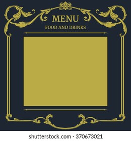 Luxury menu template flourishes calligraphic elegant ornament lines. Business sign, monogram identity for Restaurant, Boutique, Cafe, Hotel, Heraldic, Jewelry, Fashion and other vector illustration