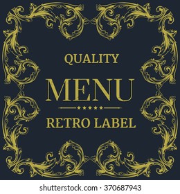 Luxury menu template flourishes calligraphic elegant ornament lines. Business sign, monogram identity for Restaurant, Boutique, Cafe, Hotel, Heraldic, Jewelry, Fashion and other vector illustration