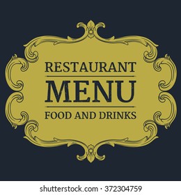 Luxury menu template flourishes calligraphic elegant ornament lines. Business sign, monogram identity for Restaurant, Boutique, Cafe, Hotel, Heraldic, Jewelry, Fashion and other vector illustration