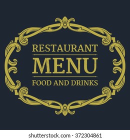 Luxury menu template flourishes calligraphic elegant ornament lines. Business sign, monogram identity for Restaurant, Boutique, Cafe, Hotel, Heraldic, Jewelry, Fashion and other vector illustration