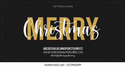 Lujoso alfabeto navideño duo letra elegante letra. elegante tipografía clásica con letras negrita sans serif y tipos de letra, concepto retro vintage decorativo. ilustración vectorial