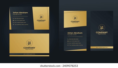 Luxury minimal business card with horizontal and vertical	