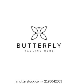 luxury minimal butterfly vector logo design