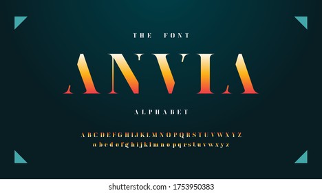 Luxury minimal classic sport modern techno typeface typo typography alphabet fonts and number, uppercase lowercase. Vector illustration.