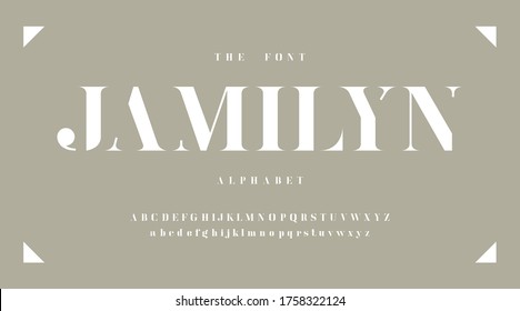 Luxury minimal classic sport modern techno typeface typo typography alphabet fonts and number, uppercase lowercase. Vector illustration.