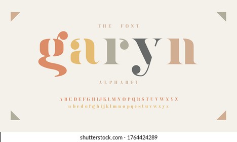 Luxury minimal classic sport modern techno typeface typo typography alphabet fonts and number, uppercase lowercase. Vector illustration.