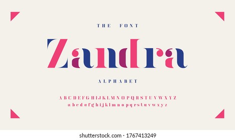 Luxury minimal classic sport modern techno typeface typo typography alphabet fonts and number, uppercase lowercase. Vector illustration.