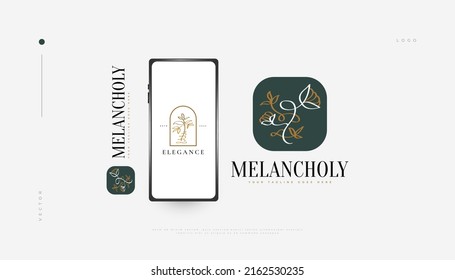 Luxury and Minimal Flower Logo, Suitable for Spa, Beauty, Salon, or Cosmetics Brand. Floral and Leaves Logo Illustration