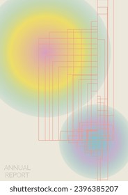 Luxury Minimal Geometric Vector Poster Design with Lines and Gradient Colorful Circles. Collection of Abstract Backgrounds for Covers, Flyers, Templates, Booklets, Cards, Brochures, Branding, etc.