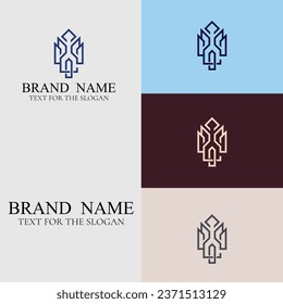 Luxury minimal icon based vector logo