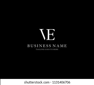 Luxury Minimal Monogram VE Letter Logo Design Template