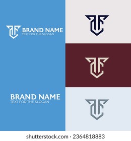 Logotipo del vector lujoso de monograma mínimo