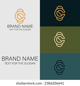 Logotipo de vectores de monograma mínimo de lujo