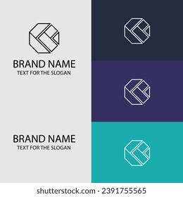 Logotipo de vectores de monograma mínimo de lujo