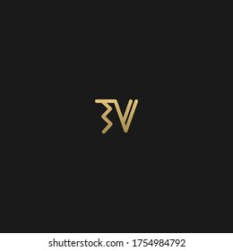 Lujo minimalista único y artístico color negro y dorado TV T V carta de base inicial.  Logo elegante y de moda.