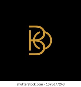 luxury minimalism B O OB BO initial letter logotype icon logo vector elegant linear line style