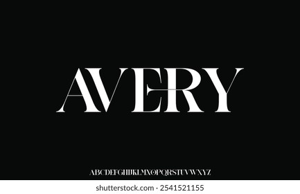 Luxury minimalist alphabet display font vector. Elegant typeface