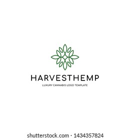 Luxury Minimalist Cannabis or Hemp Logo Template